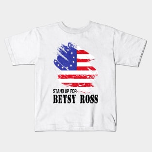 Betsy Ross Victory 1776 American Flag Kids T-Shirt